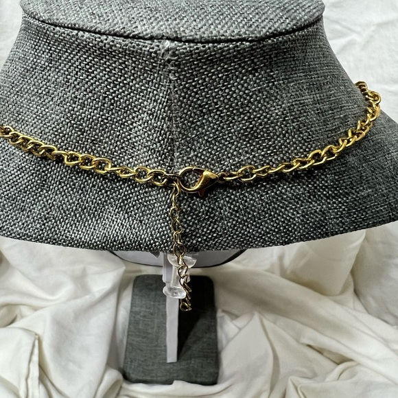 Fashion Jewelry Ladys Choker Style 14kt. Gold Plated Necklace. Amazingly Y2K. - Picture 8 of 10